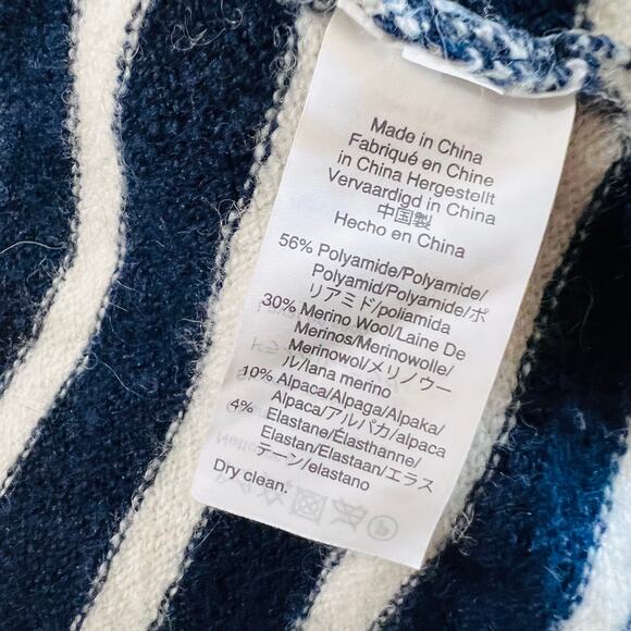 Madewell Cozy Walker Merino Alpaca Blend Open Front Cardigan Size XS Blue Cream - Picture 7 of 9